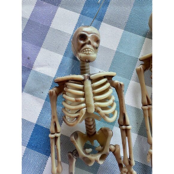 Mini Skeletons Halloween Hanging Plastic Crafts Cake Topper Party Drink pals 6" - Picture 5 of 5